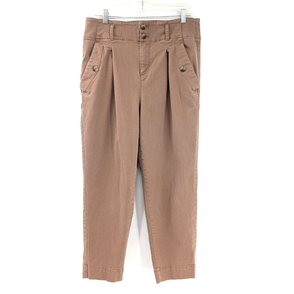 LOFT Tan Camel Cargo Jogger Cotton Baggy Pants Large Pockets Women Size 10 32x26